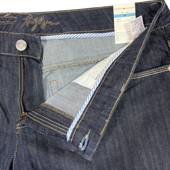 Tommy Hilfiger Capri Jeans Plus Sz 20 Cropped Wide-Leg Stretch Dark Wash Y2K NEW - Picture 4 of 14